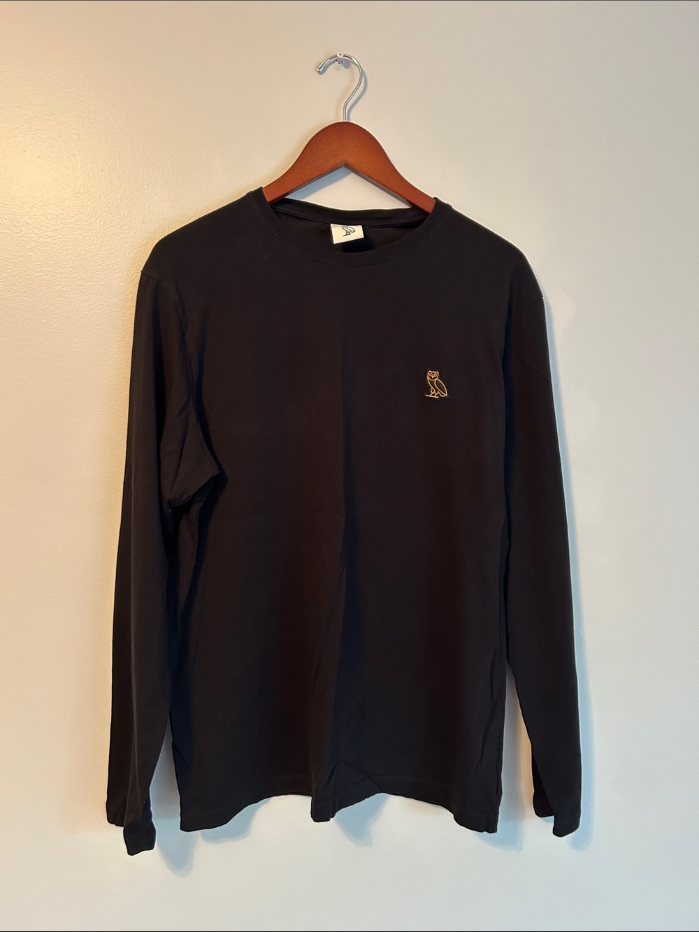 October’s Very Own (OVO) Men's Long-Sleeve Crewneck- Black